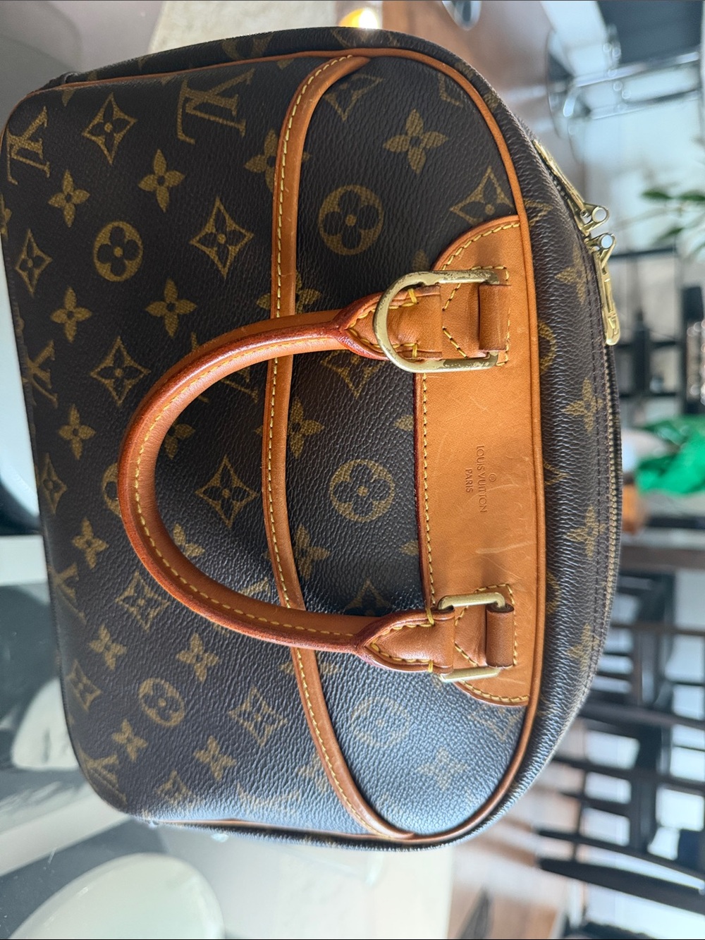 Louis Vuitton Trouville Monogram Canvas  Sachette- Brown & Tan